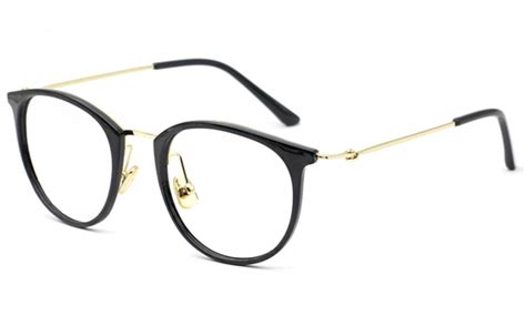 Round Unisex Eyeglasses Frames 0305 Black Gold