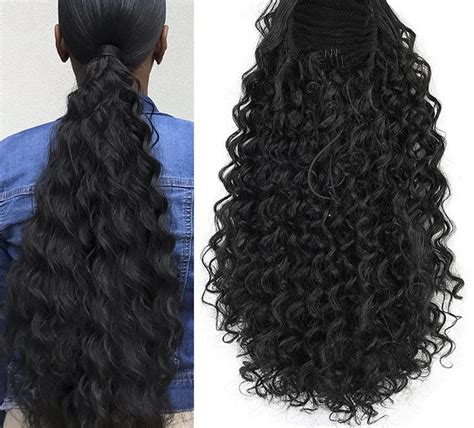 12 Human Clip In Warp Ponytail Hair Extension Short Afro Kinky