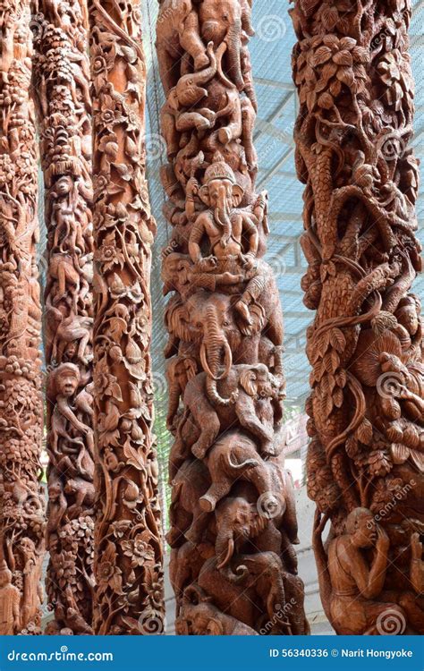 Thailand Wood Carving Stock Photo Image Of Decoration 56340336