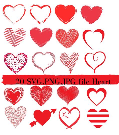 20 Heart Svg Scribble Heart Shape Svg Pngdigital Etsy