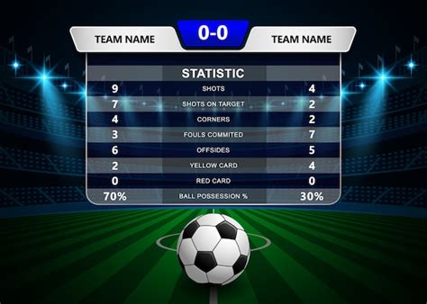 Football Soccer Statistics And Scoreboard Template Premium Vector