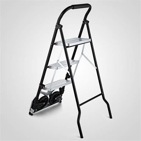 3 Steps Ladder Cart 2 In 1 Convertible Step Ladder Folding Hand Truck
