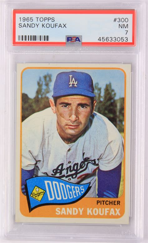 Lot Detail 1965 Sandy Koufax Los Angeles Dodgers Topps 300 Baseball Trading Card Psa Nm 7
