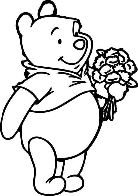 Beside loving playing with animals and toys, pooh also prefers picking flowers and drawing. Winnie The Pooh Flower Coloring Page 001 - Coloring Sheets