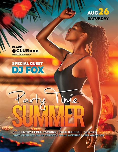 Free Summer Party Time Flyer PSD Template Free Flyer Downloads