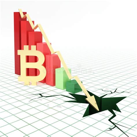 Bitcoin Currency Bar Graph Going Down Stock Illustration Illustration