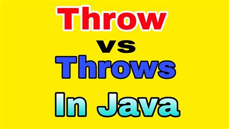Difference Between Throw And Throws In Java In Hindi Youtube