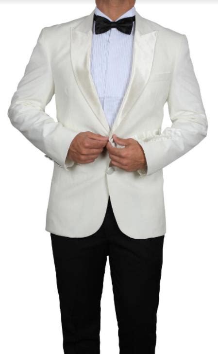White Peak Lapel Single Breasted James Bonds Dinner Jacket