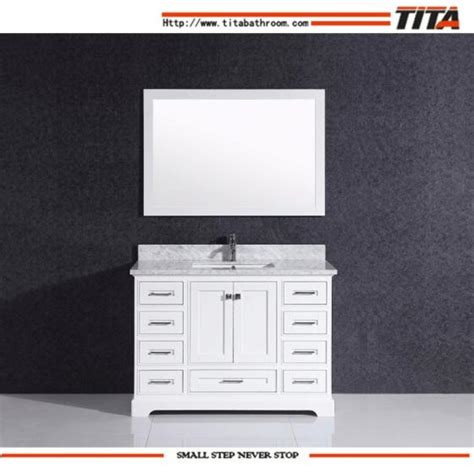 Floor Mounted White Lacquer 48 Inch Wide Bathroom Vanity T9311 With