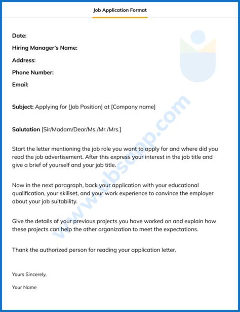 Job Application Letter Format Meaning Writing Tips And Sample