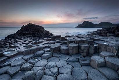 Ireland Causeway Beach Sunrise Landscape Sea Backgrounds