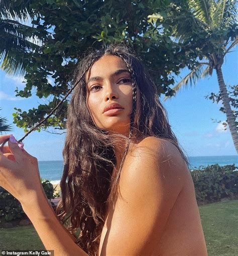 Victoria S Secret Model Kelly Gale Appears To Go Topless As She Braids Her Hair In The Backyard