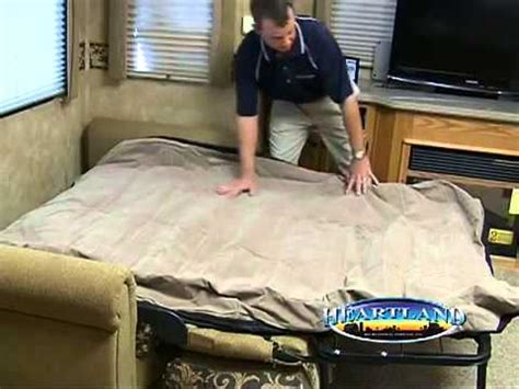 The bed is the most comfortable you'll find in any convertible sofa. 2013 Heartland RV Hide-A-Bed Air-Mattress Product Video By ...