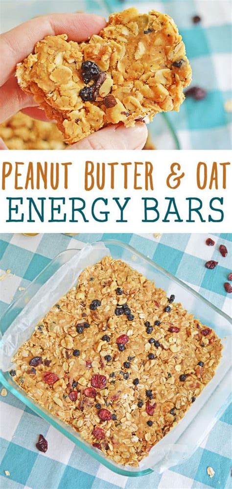 No Bake Peanut Butter And Oatmeal Energy Bars Recipe