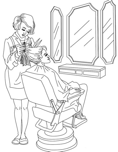 Hairdressingbeautifulgirlcoloringpagessheetspicturesthecolors Coloring Pages