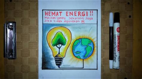 Cara Membuat Poster Hemat Energi Listrik Ilustrasi