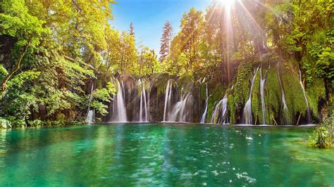 Waterfalls Near Trees Pouring On Body Of Water During Daytime In