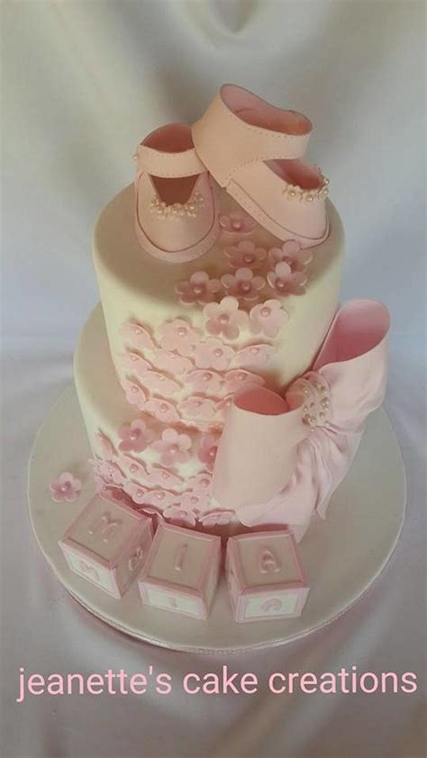 Christening Cake Decorated Cake By Jeanettes Cake Cakesdecor