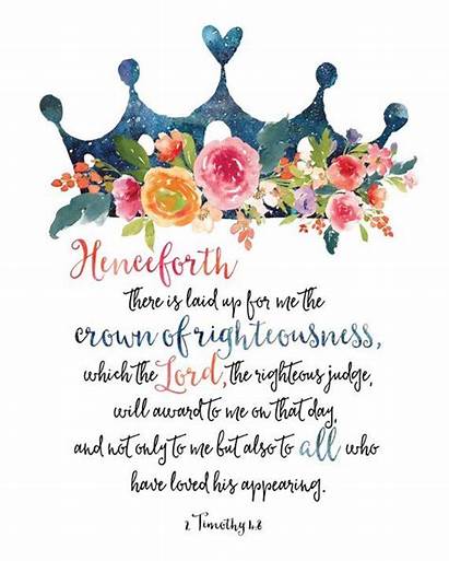 Bible Scripture Printable Quotes Crown Timothy Verse