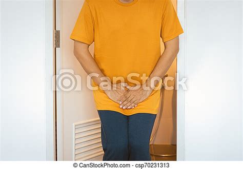 Hands Man Holding His Crotch Male Need To Pee Urinary Incontinence