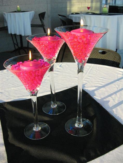 Tall Martini Glasses Wedding Centerpieces
