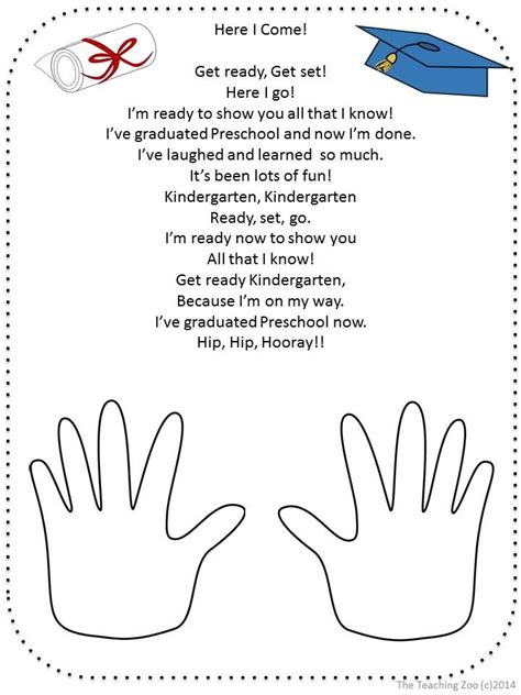 I can see toddler, preschool, kindergarten and 1st grade kids especially enjoying these! FREE Graduation Poem for Pre-K and Kindergarten by The ...