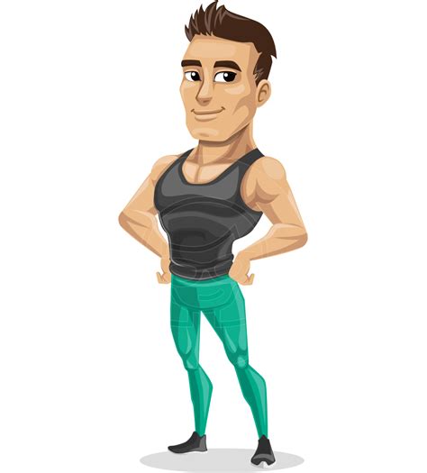Muscle Gym Instructor Cartoon Vector Character Aka Jim Graphicmama