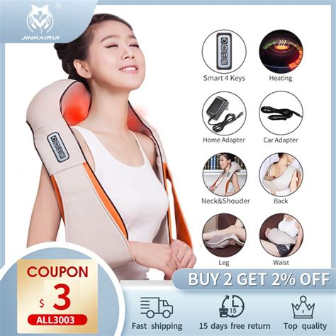 U Shape Electrical Massage Shawl Neck Shoulder Back Kneading Shiatsu Infrared Heating Car Home