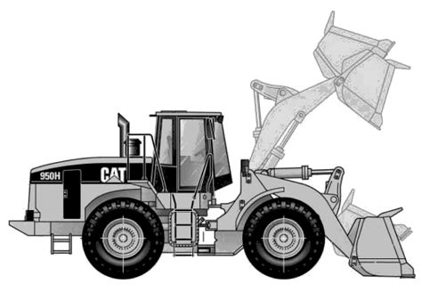Caterpillar 950h Heavy Equipment Blueprints Free Outlines