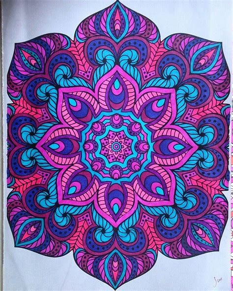 Coloring Page From Mandala Coloring Bookcolored With Gel Pensby Judy Soto Mandala Coloring