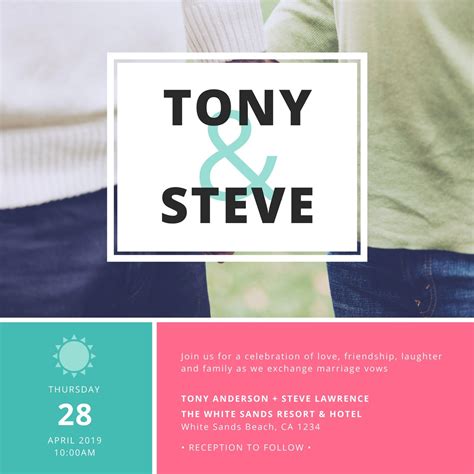 Free Custom Printable Same Sex Wedding Invitation Templates Canva