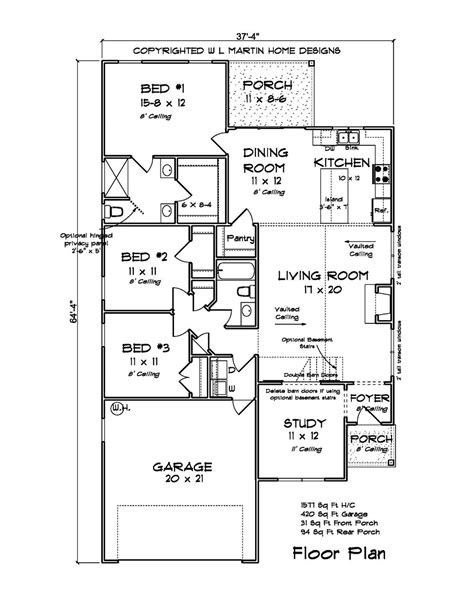 Modern Style House Plan 3 Beds 2 Baths 1577 Sq Ft Plan 513 2203