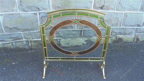 Antiques Atlas Antique Brass And Coloured Leaded Glass Fire Screen