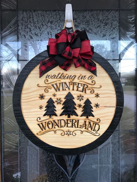 Christmas Wreath Winter Wonderland Sign Walking In A Winter Etsy