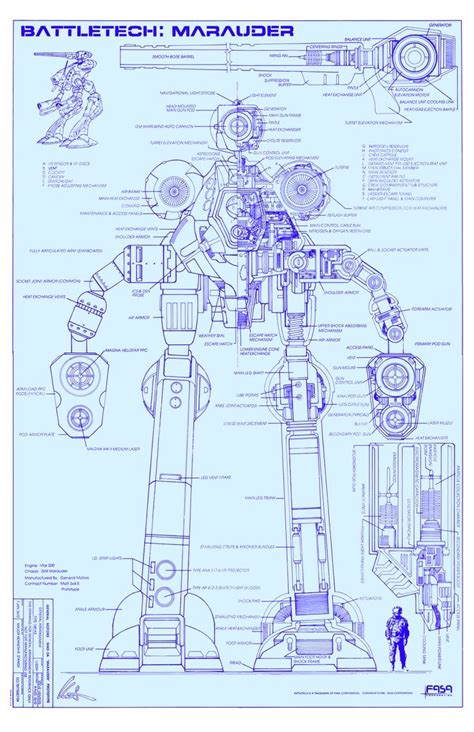 Battletech Marauder Blueprint Blueprints Blueprint Art Robotech Macross