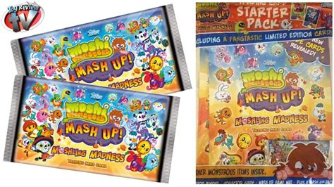 moshi monsters mash up moshling madness trading cards starter pack review topps youtube