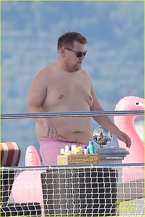 James Corden Goes Shirtless On A Yacht During Italian Vacation Photo