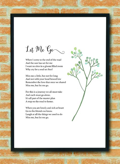 Miss Me But Let Me Go By Christina Rossetti Poem Strength Etsy Uk