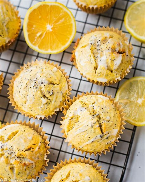 Healthy Lemon Poppy Seed Muffins Paleo Shuangy S Kitchensink