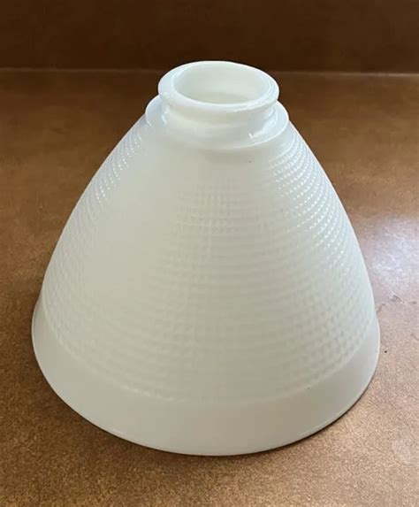 Vintage Corning White Milk Glass Waffle Pattern Lamp Torchiere Shade