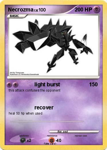 Jump to navigationjump to search. Pokémon Necrozma 7 7 - light burst - My Pokemon Card