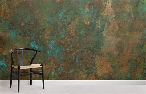 Copper Verdigris Wallpaper Mural Hovia Copper Wallpaper Faux Walls