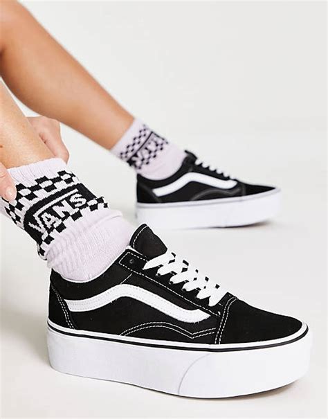 Vans Old Skool Stackform Sneakers In Black And White Asos