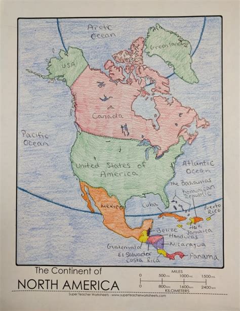 Printable North America Map