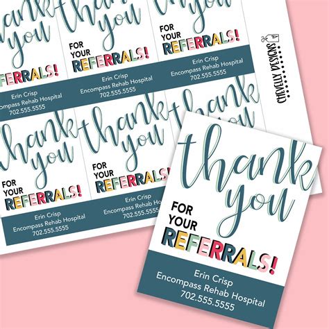 Editable Thank You Referral T Tags Business Marketing