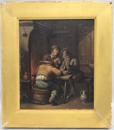 Dutch Century Oil On Painting Tavern