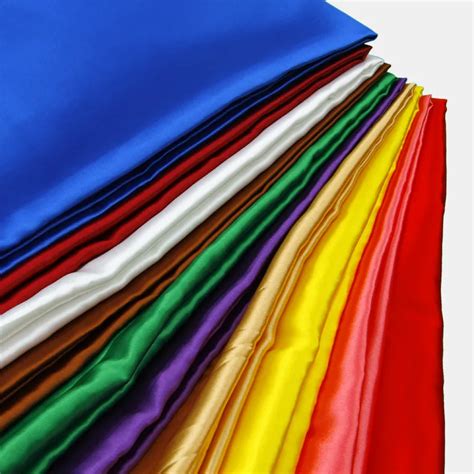 Solid Color Imitated Silk Cloth Satin Fabric Meter Polyester Silk