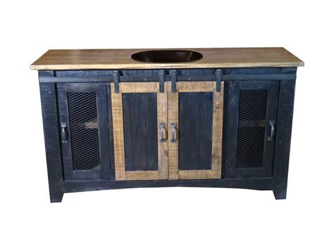 Shop with afterpay on eligible items. 60" Black Sliding Barn Door Single Sink Bathroom Vanity ...
