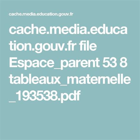 Cache Media Education Gouv Fr File Espace Parent Tableaux Maternelle Pdf
