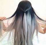 Black To Silver Ombre Hair